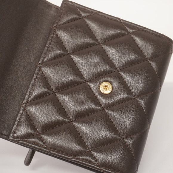 CHANELAuth  Matelasse Tri-fold Wallet Gold Metal Fittings Women's Lambskin Wall - Picture 7 of 10